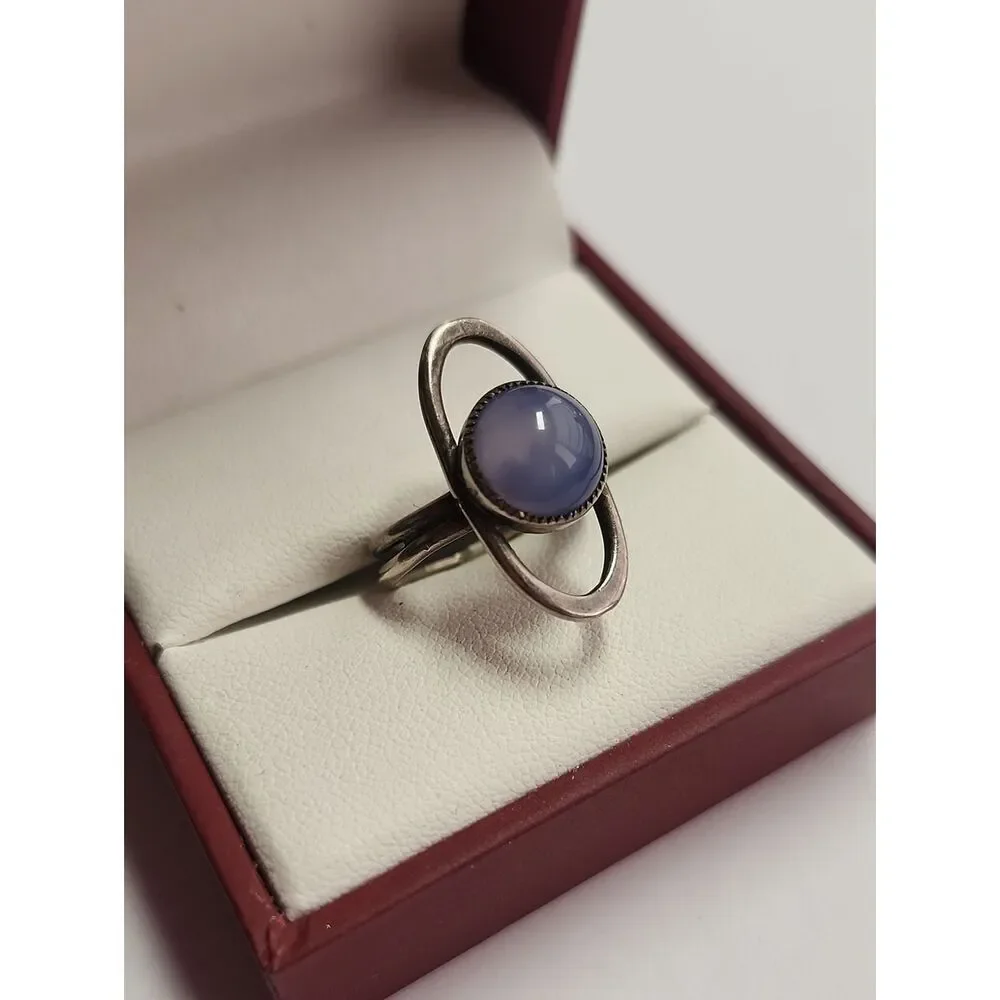 Lavender Cabochon Ring in Sterling Silver Size 5